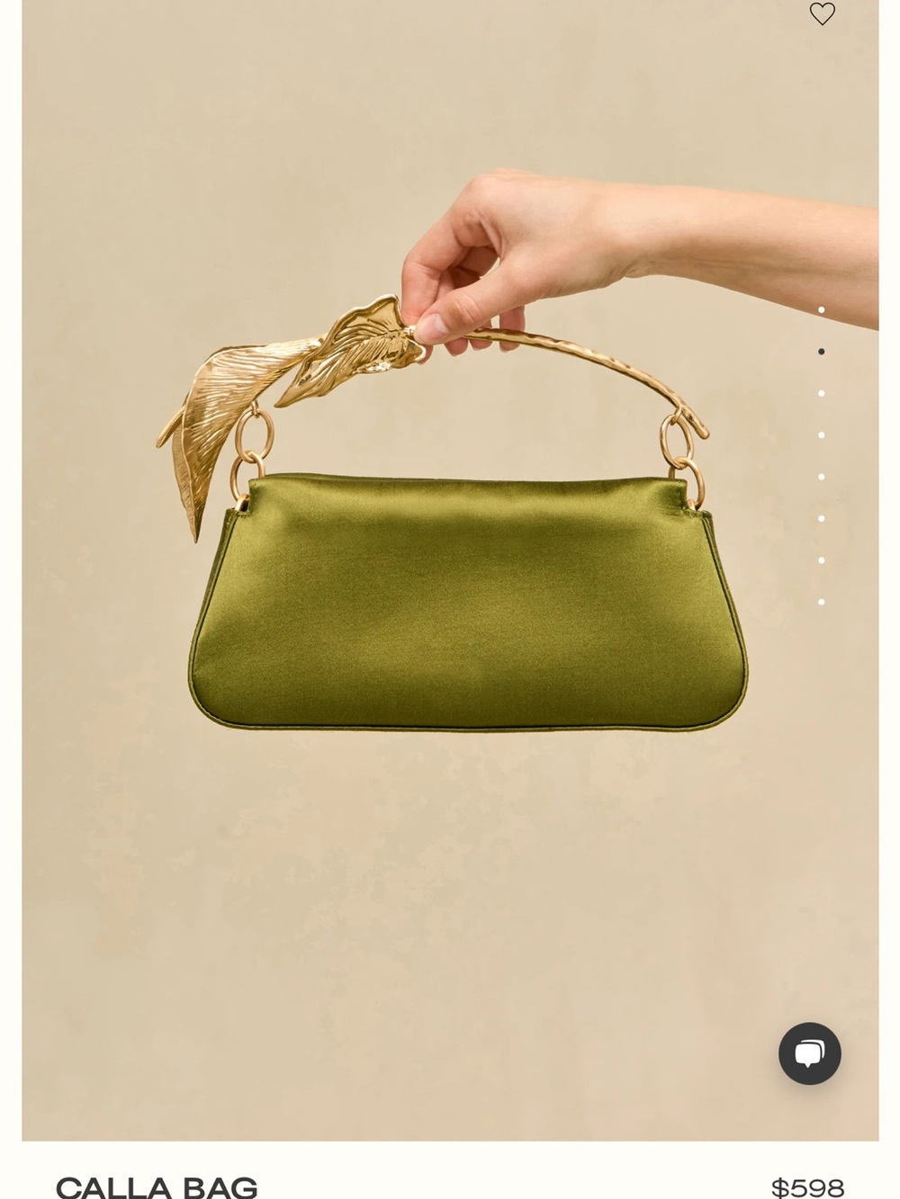 Bag — Olive Green Satin Top-Handle Purse